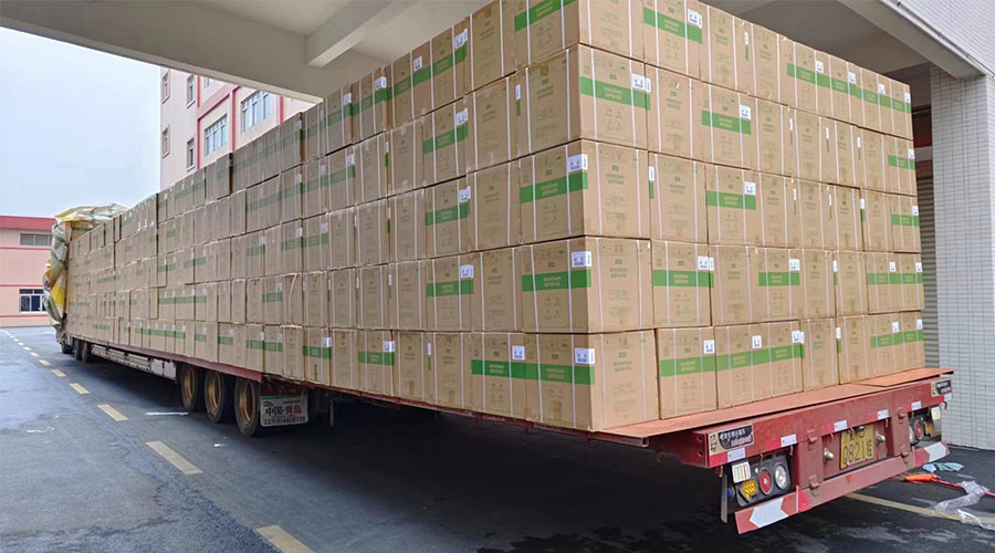 場面壯觀！國內(nèi)某知名品牌客戶2000臺波輪洗衣機高效裝柜完畢